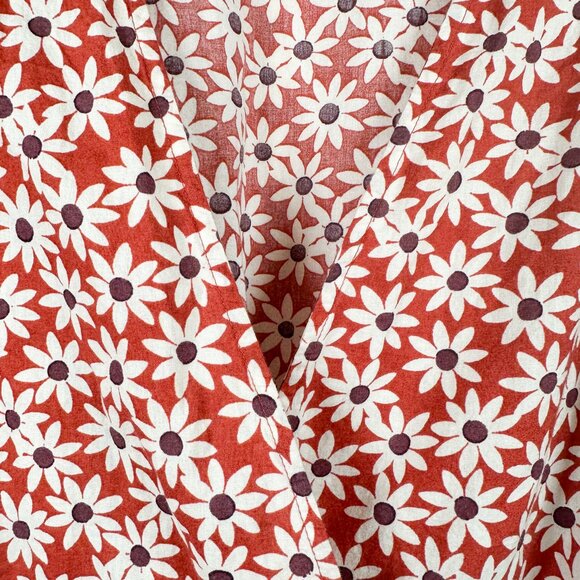 Madewell Wrap Dress Daisy Russet Short Sleeve Summer Flowy Flowers Size 1X - Picture 4 of 5